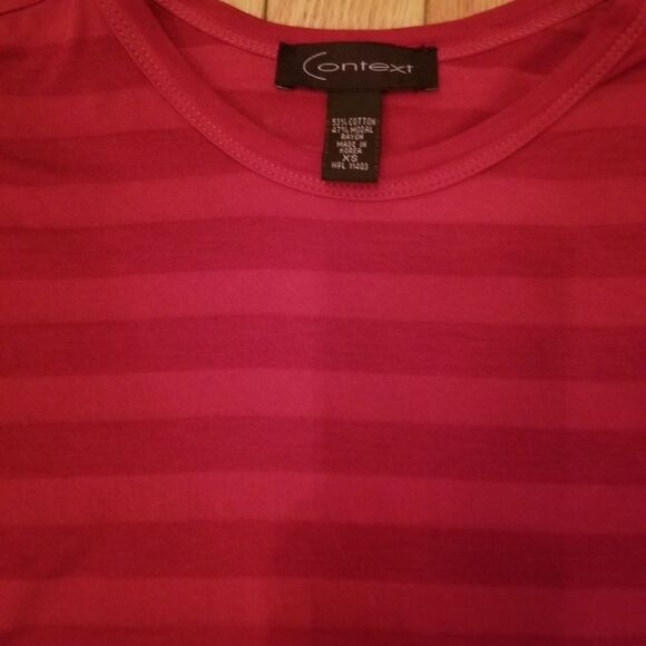 CONTEXT RED ON RED STRIPE SOFT TEE - Picture 2 of 4